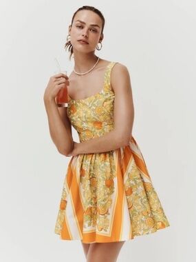 J Crew NWT Stefania Dress in Limone Scarf Print